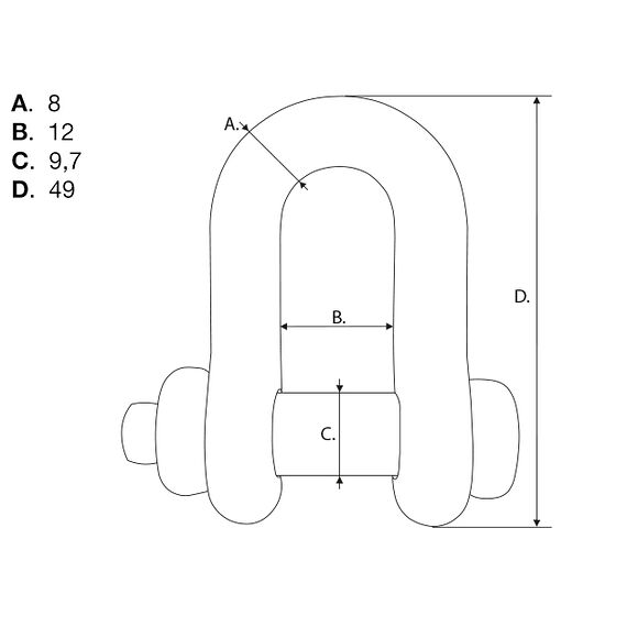 VALERYD Schackel, Rak med skruv G2150 US WLL 750 Kg