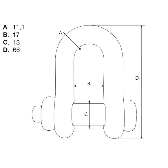 VALERYD Schackel, Rak med skruv G2150 US WLL 1500 Kg
