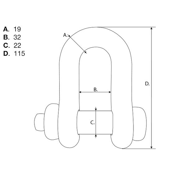 VALERYD Schackel, Rak med skruv G2150 US WLL 4750 Kg
