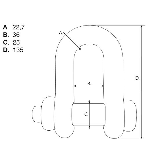 VALERYD Schackel, Rak med skruv G2150 US WLL 6500 Kg