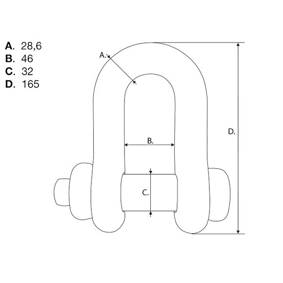 VALERYD Schackel, Rak med skruv G2150 US WLL 9500 Kg