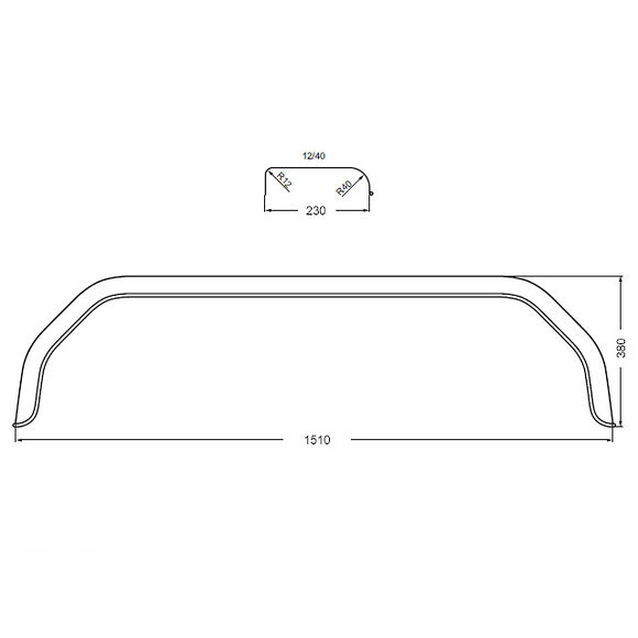 VALERYD Skärm galvaniserad plåt Boggi B230 H380 L1510