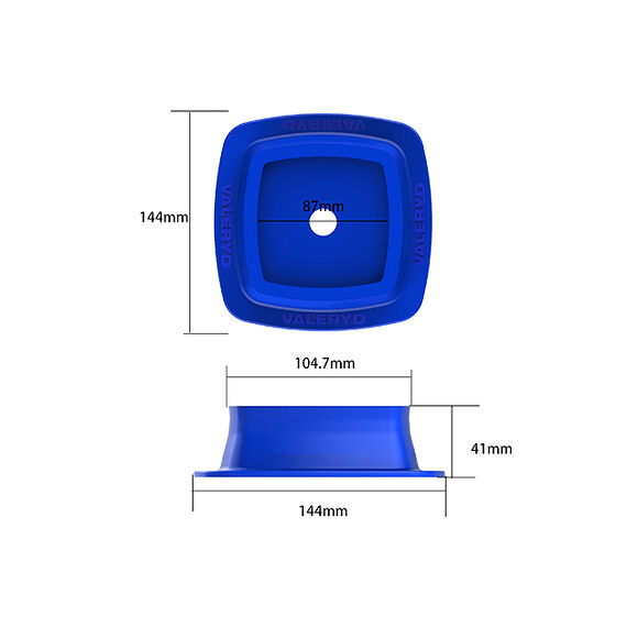 VALERYD Stödbensfot 144x144x41mm blå (4-pack)