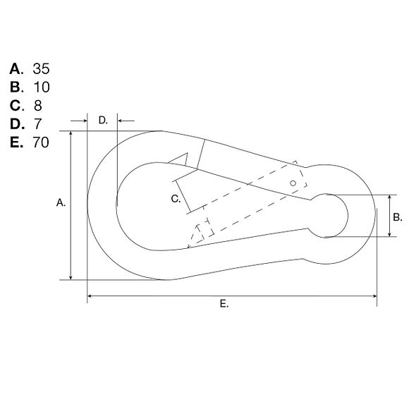 VALERYD Karbinhake DIN5299 C 7x70mm, 180 Kg galvaniserad (2-pack)