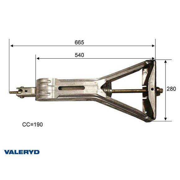 VALERYD Stödben Stabilform 1000 Kg, kort, passar till AL-KO 267265, Galvad