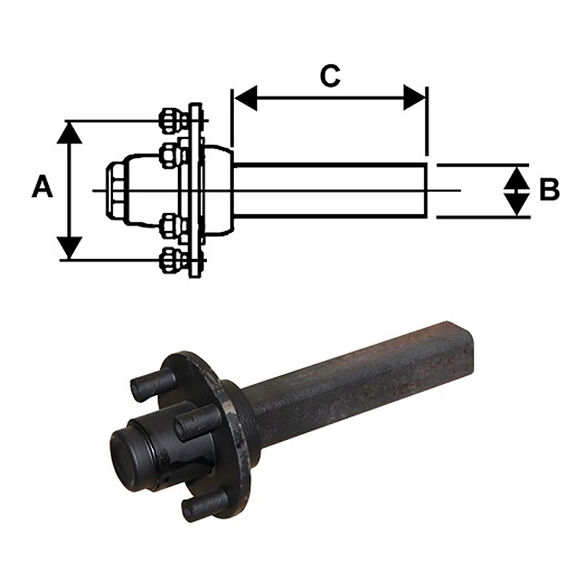  Axeltapp m Nav 4x100 40x40mm