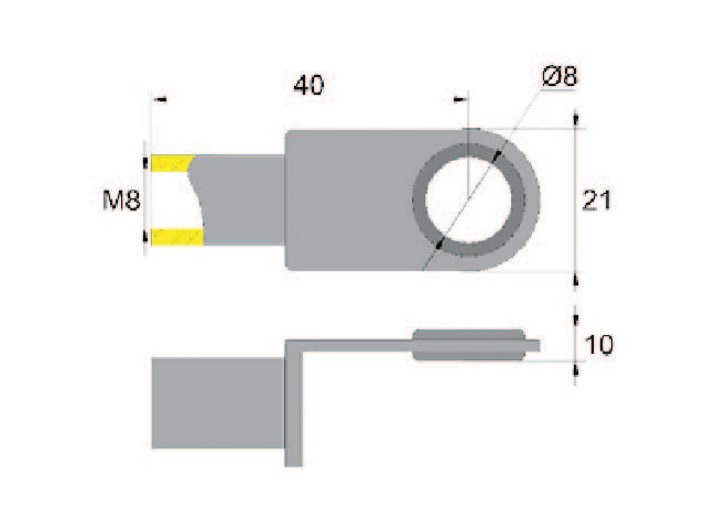VALERYD Fästögla för gasfjäder L 40 M8