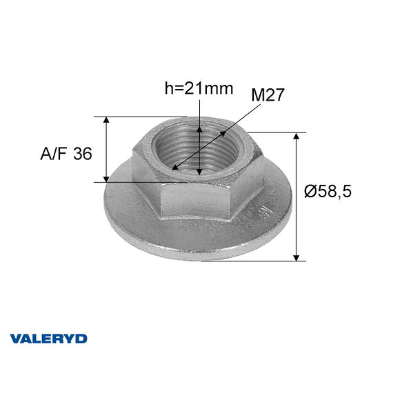 VALERYD Flänsmutter M27*2 för Al-ko 2361