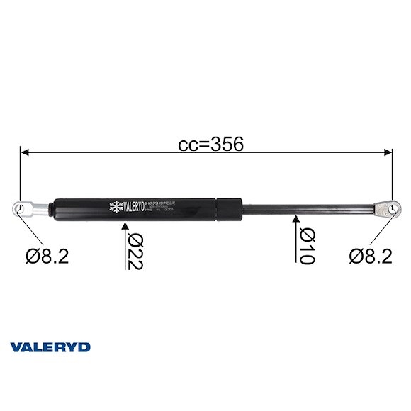 VALERYD Gasfjäder för handbromsspak passar till AL-KO 161S, 251S, 800N