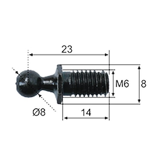 VALERYD Kulbult Ø8 L=23 M6