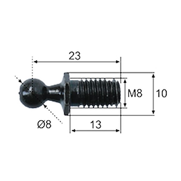 VALERYD Kulbult Ø8 L=23 M8