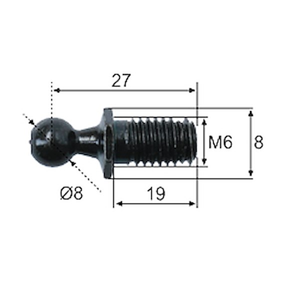 VALERYD Kulbult Ø8 L=27 M6