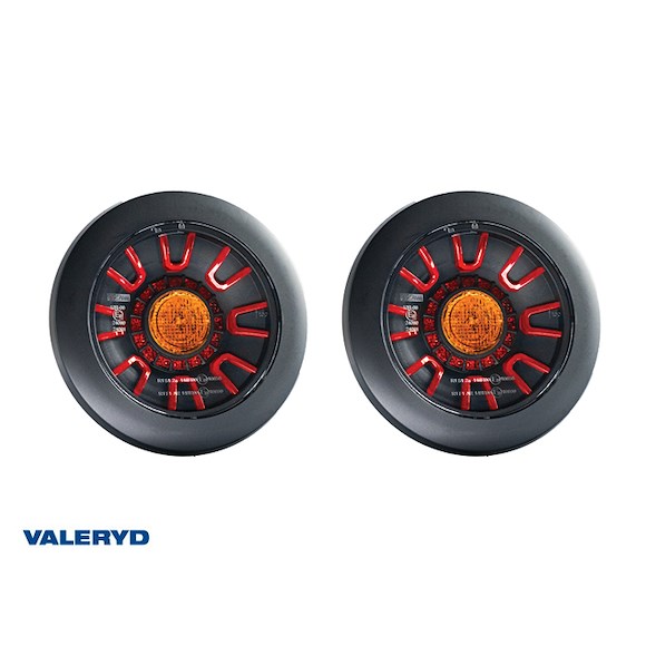 VALERYD LED Baklampa SCANDI-313 svart Valeryd Höger/Vänster Ø155x39mm 12-36V, 1m kabel (