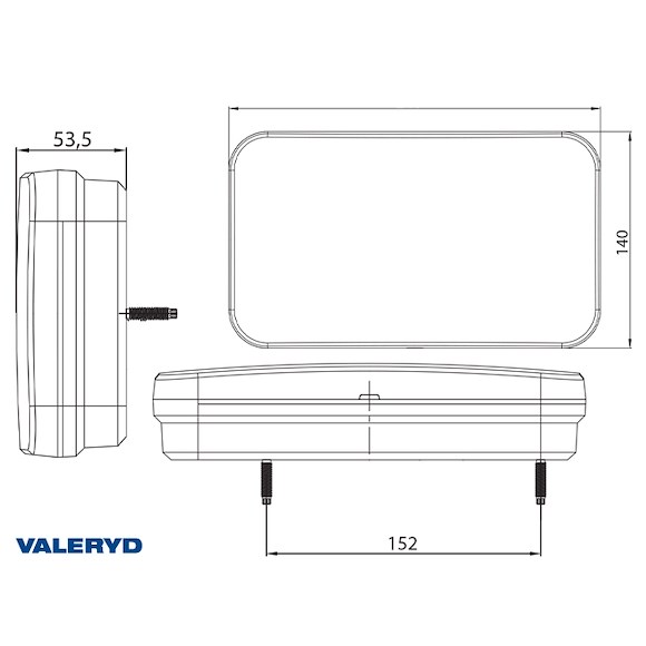 VALERYD LED Baklampa SCANDI-370 Valeryd 12-36V, höger, 6-funktionell, 1 meter kabel