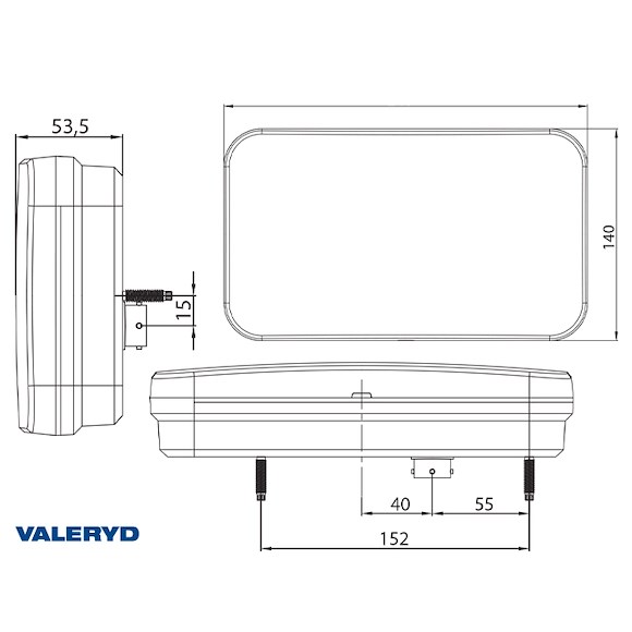 VALERYD LED Baklampa SCANDI-370 Valeryd 12-36V, höger, 6-funktionell, bajonett 6-pol 