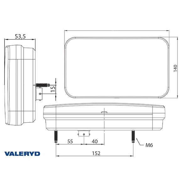 VALERYD LED Baklampa SCANDI-370 Valeryd 12-36V, Vänster, 6-funktionell, bajonett 6-pol 
