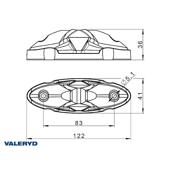 VALERYD LED Breddmarkeringslykta 122x41x36mm röd/vit/gul 500mm kabel