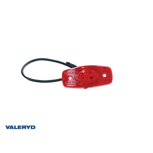 VALERYD LED Positionsljus med reflex röd Ajba 12/24 V 103x45x30 mm 0,5 m kabel