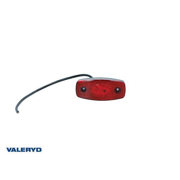 VALERYD LED Positionsljus med reflex röd Ajba 12/24V 103x45x30 mm 0,3 m kabel