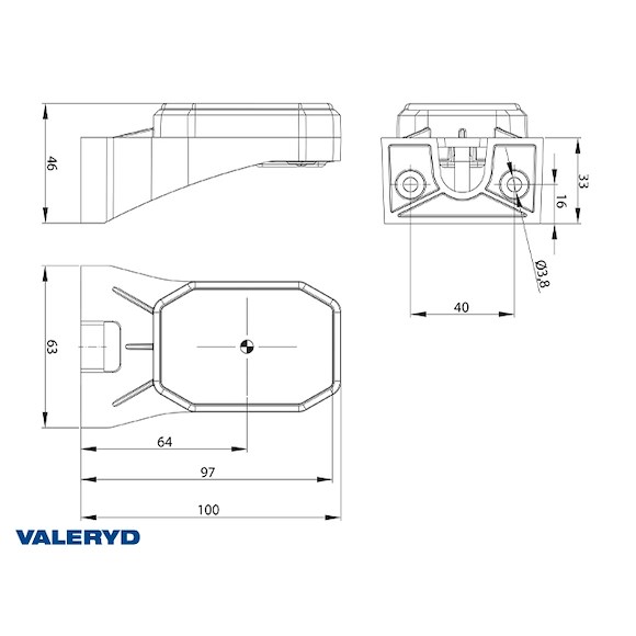 VALERYD LED Positionsljus Valeryd 100x63x46mm vit inkl. QS075 kontakt