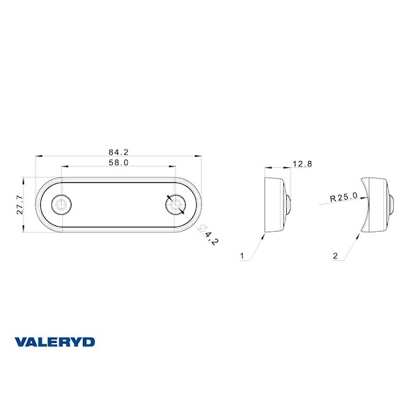 VALERYD LED Positionsljus Valeryd Arctic Night 84,2x27,7x12,8mm röd 12–36V DC, inkl. 150