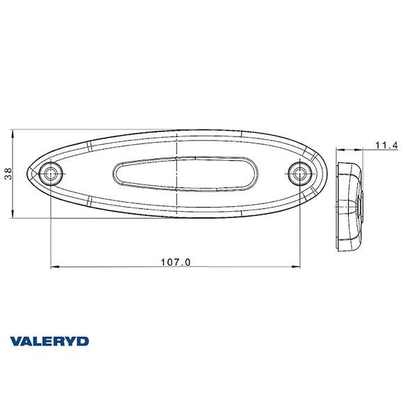 VALERYD LED Sidomarkeringsljus Valeryd 129x38x11,4mm 12-36V gul inkl. 1m Kabel