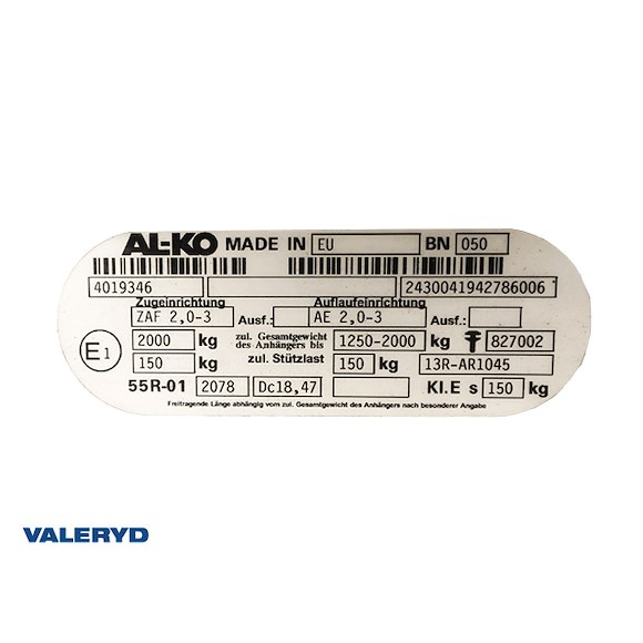 VALERYD Påskjusbroms AE KPLT ZAF 2,0-3 110-130 189-245