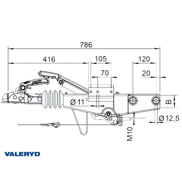VALERYD Påskjutare AL-KO 90 S/3 Fyrkantsinfästning 70x70 750-1000kg