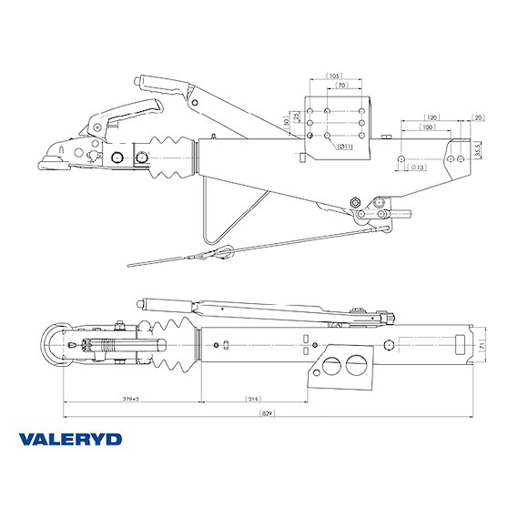 VALERYD Påskjutsbroms AL-KO 161S 950-1600 kg 1636G/1637/2051