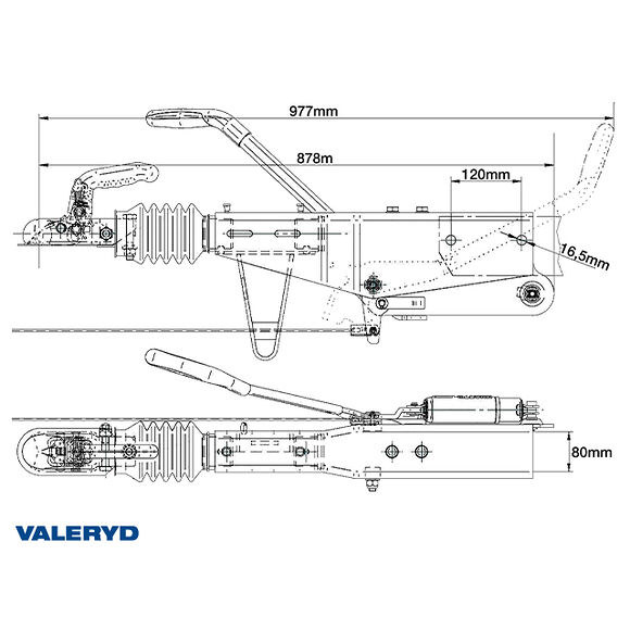 VALERYD Påskjutsbroms Knott. Vkt. KRV20-A1. 1100-2000 Kg. 80x80