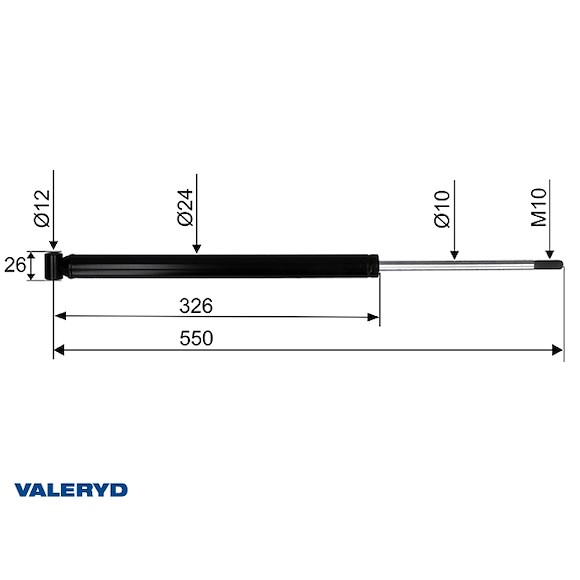 VALERYD Påskjutsdämpare GTA 1,3 CC=550