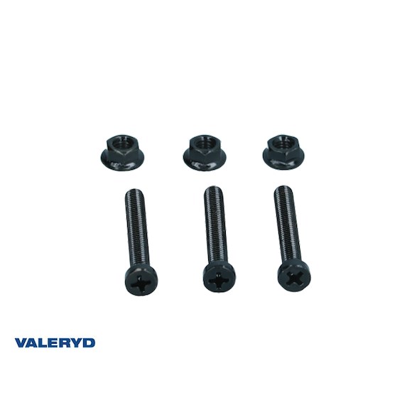 VALERYD Skruv och mutter M5x40 Svart till stickdosa (3-pack)