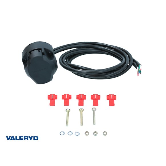 VALERYD Stickdosa 7+1-polig med kabel 1,5m 8-ledare