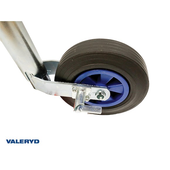 VALERYD Stödhjul Ø48mm Plastfälg Fullgummihjul 200x50 mm med lås. Belastning 150 kg