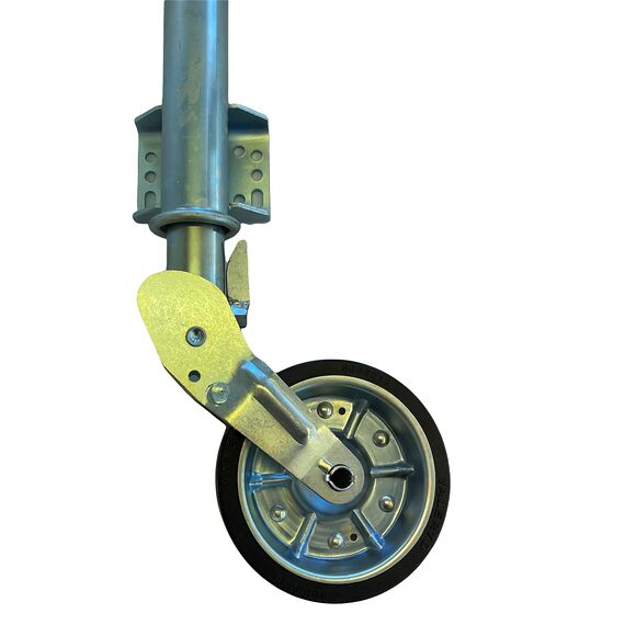 VALERYD Automatstödhjul Ø60mm rund, stålfälg, Fullgummihjul 200x60mm Belastning 500kg. F