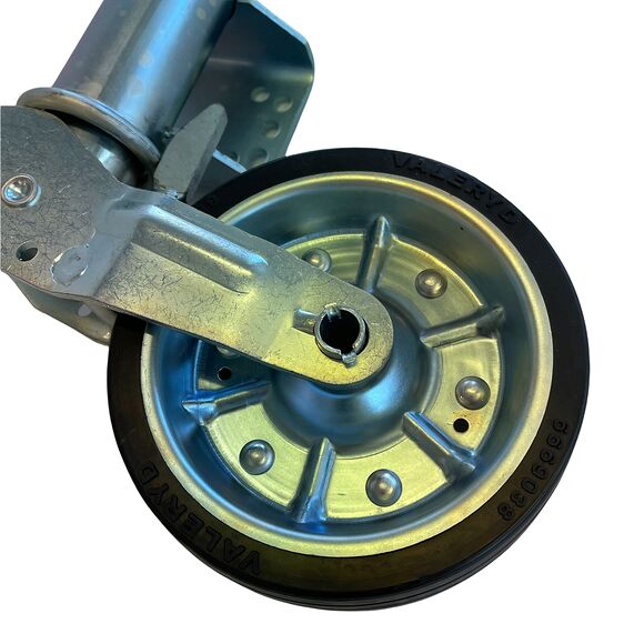 VALERYD Automatstödhjul Ø60mm rund, stålfälg, Fullgummihjul 200x60mm Belastning 500kg. F