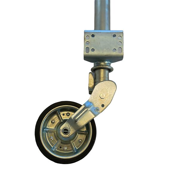 VALERYD Automatstödhjul Ø60mm rund, stålfälg, Fullgummihjul 200x60mm Belastning 500kg. F