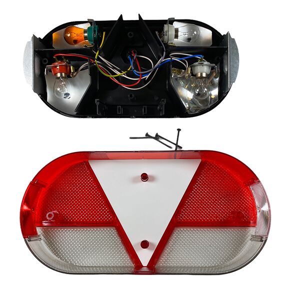 VALERYD Baklampa Jokon Vänster L283xB135xH60 med triangelreflex. Bajonettanslutning