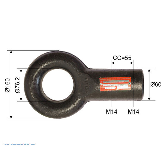 VALERYD Dragögla NATO 76,2mm Knott 26015703 O60mm rör, horisontell hålbild CC=55mm, M14