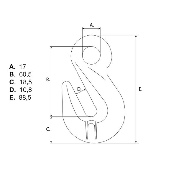 VALERYD Förkortningskrok G80 7/8-8mm, 2 ton