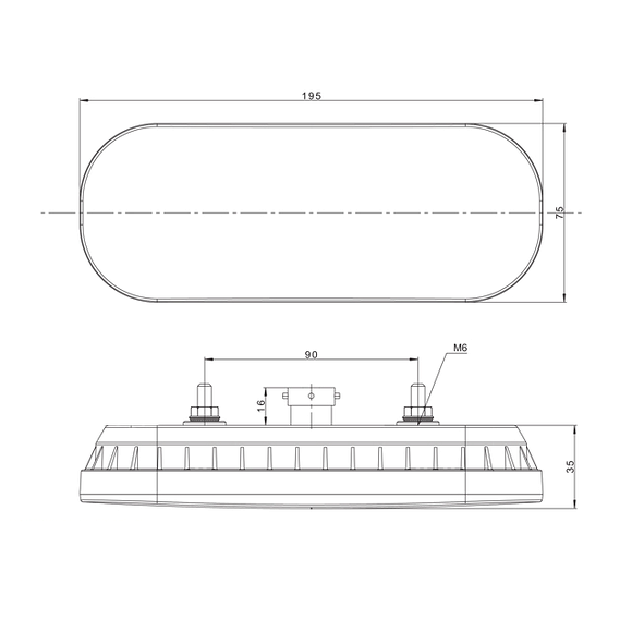 VALERYD LED Baklampa Hö/Vä 195x75x35 12/36V Bajonettanslutning 5-pol