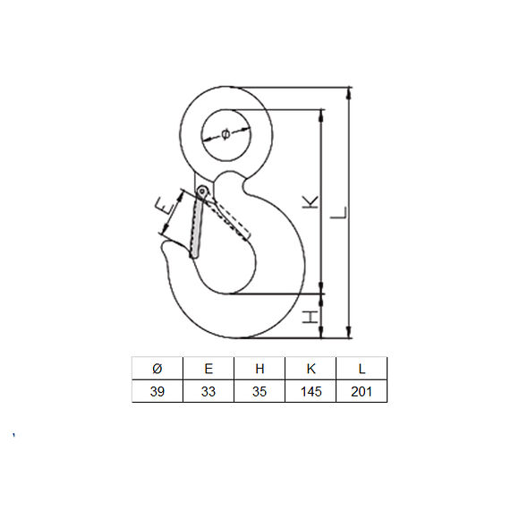 VALERYD Lyftkrok med ögla och spärr G80 13-8mm, 5,3 ton