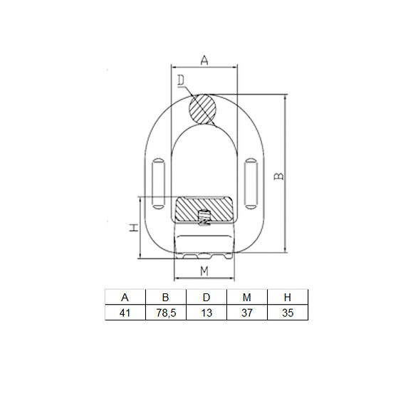 VALERYD Lyftögla svetsbar med fjäder G80 1120 kg