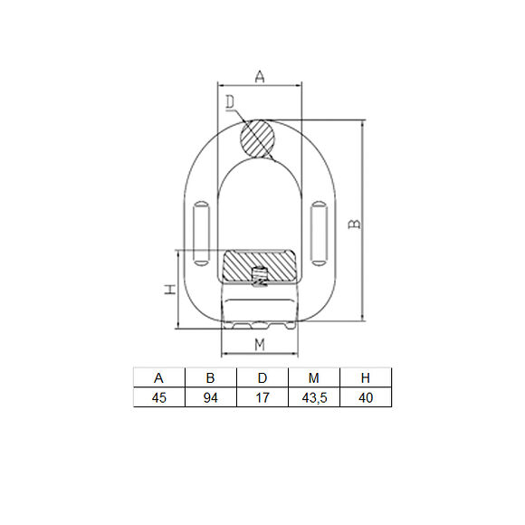 VALERYD Lyftögla svetsbar med fjäder G80 3150 kg