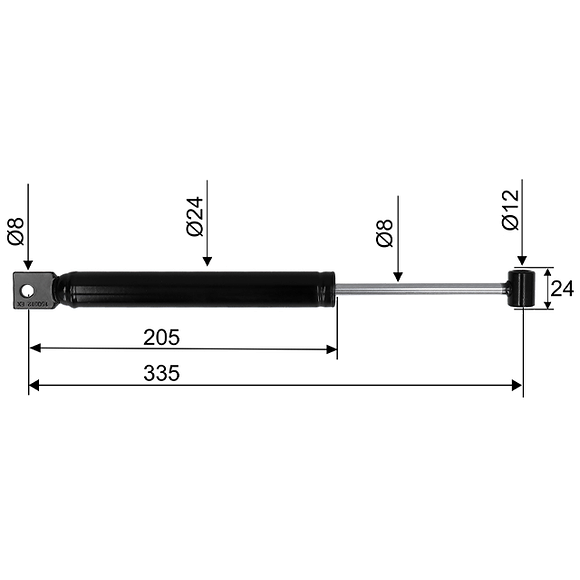 VALERYD Påskjutsdämpare ZAF 2,0 PAV/SR 2,0 MX CC=335