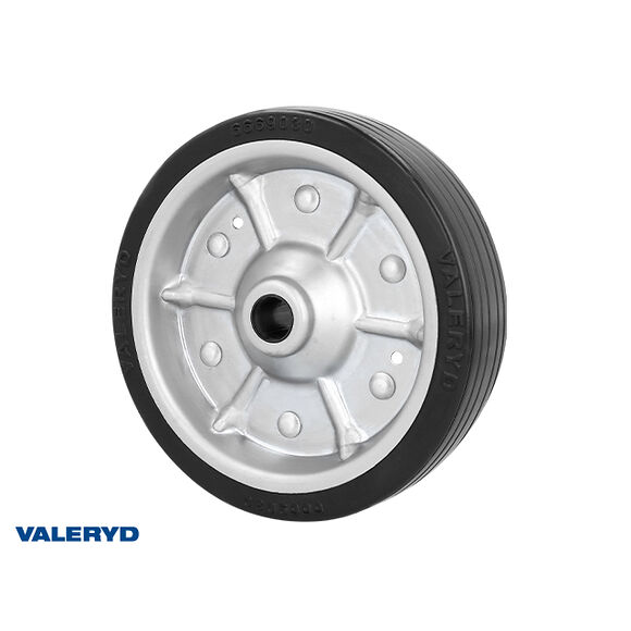 VALERYD Reservhjul 200x50mm med stålfälg. Fullgummihjul O20mm/55mm 300kg