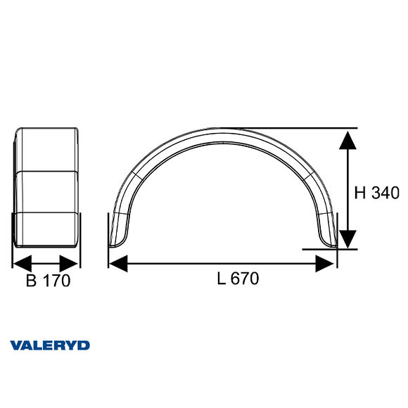 VALERYD Skärm galvaniserad plåt B170 H340 L670