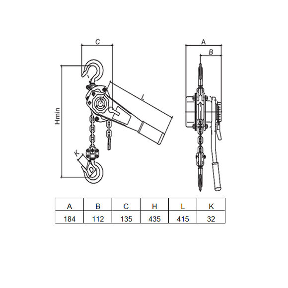 VALERYD Spaklyftblock 1.5m, 1.5 ton