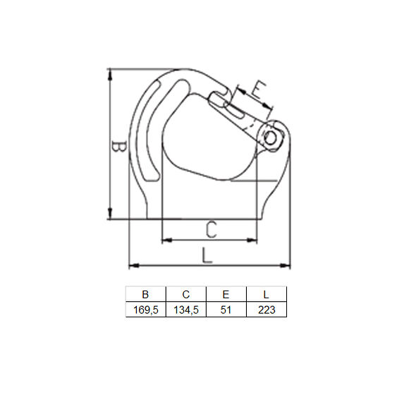 VALERYD Svetsbar grävmaskinskrok G80 WLL 10000 kg