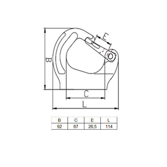 VALERYD Svetsbar grävmaskinskrok G80 WLL 2000 kg